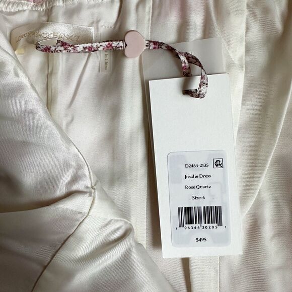 LoveShackFancy Mini Dress Women’s Size 6 “Josalie” Wool Houndstooth Pink New - Picture 10 of 10